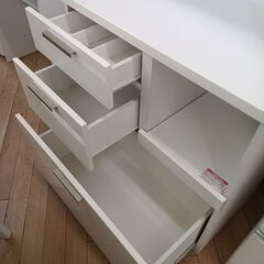 ★リユースのサカイつくば店★TK6281 NITORI 食器棚 ホワイト H190×D42×W80 クリーニング済みの画像