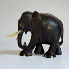 マコンデ彫刻 象 黒檀 オブジェ アフリカ 民族工芸 ヴィンテージの画像