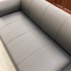 【kj186】IKEA イケア ヘムリングビー 2人掛けソファ ブラック 合成皮革 コンパクト　検)一人暮らし　ファミリー　冷蔵庫　洗濯機　オフィス　事務　テーブル　ラック　収納　家具　ソファ　キッチンの画像