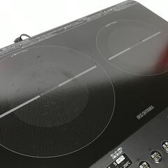 IRIS OHYAMA アイリスオーヤマ 2口IHコンロ IHK-W13S-B 2021年製 脚付き 動作品 25h菊MZの画像
