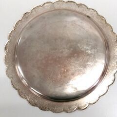 IAN アンティークトレー シルバー プレート 皿 直径：約25cm 雑貨 ヴィンテージ silver 札幌市 中央区 南12条の画像