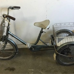 A-77 A-77(Y) 岐阜発　Maruishi/三輪自転車/走行確認/スイングなし/防犯なし/後ろブレーキレバー破損/サビ、キズあり/現状品　　R6 11/9の画像