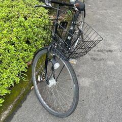 自転車　No.416　ブラック　27インチ　6段切り替え　LEDオートライト　鍵付き　【リサイクルショップどりーむ天保山店】の画像
