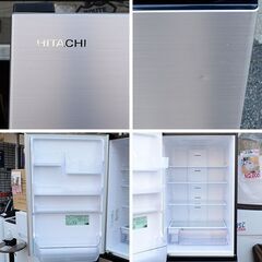 日立　3ドア冷蔵庫　375L　左開き　まんなか野菜　ライトゴールドの画像