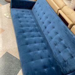 💺IKEA/ソファ/3P/ブルー/ファブリック/3394💺の画像
