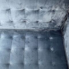 💺IKEA/ソファ/3P/ブルー/ファブリック/3394💺の画像
