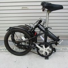 E452★　6500円★　折りたたみ中古自転車　お父さんバイク　ブラック【16インチ 】の画像