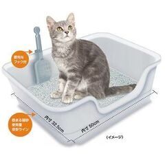 獣医師開発猫トイレ ニオイをとる砂専用 猫トイレ ナチュラルグレーの画像