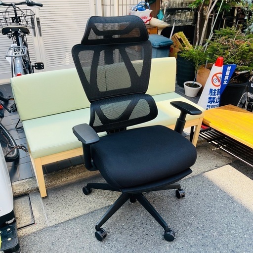売約済み【武蔵小山店】オフィスチェア (OC707 エラストマーメッシュ BK) オフィスチェア office chair エラストマーメッシュ OC707 ワークチェア desk chair OAチェア OA chair キャスターチェア caster chair リクライニングチェア reclining chair 昇降式チェア adjustable height chair task chair BK ブラック black 黒