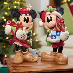 【配送可】Jim Shoreジム ショア プレゼントを持ったミッキー レジン置物 クリスマス Xmas ミッキーマウス ディズニー キャラクター 屋内屋外エクステリア玄関 高級ストーンレジン手描きオブジェの画像