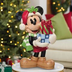 【配送可】Jim Shoreジム ショア プレゼントを持ったミッキー レジン置物 クリスマス Xmas ミッキーマウス ディズニー キャラクター 屋内屋外エクステリア玄関 高級ストーンレジン手描きオブジェの画像