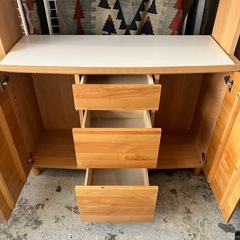 【武蔵小山店】 【11万円】堀田木工所 アール120 食器 NA アルダー材 HOTTA WOODY ARC120 cupboard cabinet ナチュラル 食器棚 キッチン収納 kitchen board ダイニング収納 北欧　リビング収納の画像