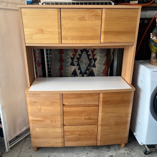 《売約済》【武蔵小山店】 【11万円】堀田木工所 アール120 食器 NA アルダー材 HOTTA WOODY ARC120 cupboard cabinet ナチュラル 食器棚 キッチン収納 kitchen board ダイニング収納 北欧　リビング収納