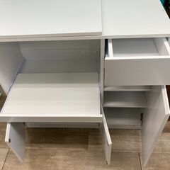 【お売りします】 ニトリ　伸縮キッチンカウンター　幅104～178cm　ホワイト　NITORIの画像