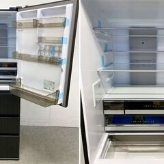 高年式!2025年製! ほぼ未使用 AQUA/アクア 4ドア 冷蔵冷凍庫 458L 右開き AQR-V46R(K) ウッドブラック 中古家電 店頭引取歓迎 uR9992の画像