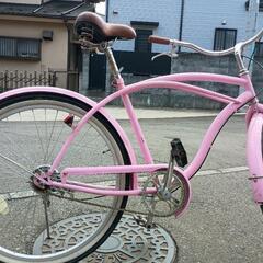 ビーチクルーザー ピンク 26インチ 美品　狭山市引き取り限定の画像