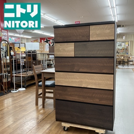 ジモティー限定価格！S710 ⭐ NITORI ニトリ 6段ハイチェスト ランダム80 幅79.8cm USED
