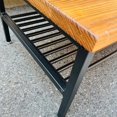 【武蔵小山店】 センターテーブル ローテーブル 木製天板 スチール脚 棚付き table coffee table リビングテーブル sofa table 北欧 インダストリアル　（検　ノットアンティーク Knot Antique 関家具 Seki Furniture クラッシュゲート CRASH GATE ギネス GUINESS ギネスシリーズの画像
