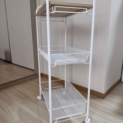 キャスター付き 3段収納ワゴン 高さ80cmの画像