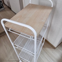 キャスター付き 3段収納ワゴン 高さ80cmの画像