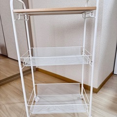 キャスター付き 3段収納ワゴン 高さ80cmの画像