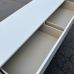 タンス　収納家具　収納棚　タンス　衣類　白　ホワイト　横長　三段　3段【横160.5奥48.2高77.2】の画像