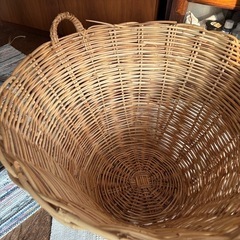 ラタン風バスケット　直径55×高さ35cm　収納・ランドリーバスケットに の画像