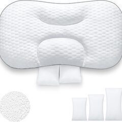 【全国発送のみ可】ストレートネック 枕 まくら 低反発 安眠枕 首が痛くならない マイクロピーズ 首枕 低め 立体構造 枕 高さ調節可能 仰向け 丸洗い可能 肩こり解消　業者歓迎　転売OK　　倒産品　まとめ売り　ネット商材　アマゾン引き上げ商品　メルカリ　副業の画像