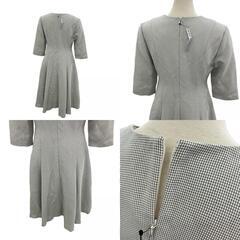 186000 現状品 CELFORD セルフォード ツイストワンピース SIZE38 CWF0224069　392(CHECK)  ホワイト　チェック柄 フレアスカート ポリエステル レディース [1000025423951]の画像