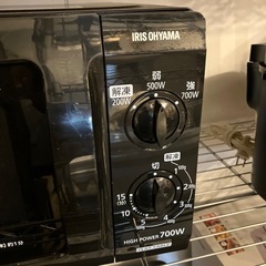 電子レンジ　アイリスオーヤマ　IRIS OHYAMA 家電　ブラック　黒 2018年【動作ok】の画像