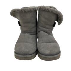 186000 現状品 UGG アグ 24cm BAILEY BUTTON ベイリー　ボタンレザー 24 グレー レディース [1000025359014]の画像