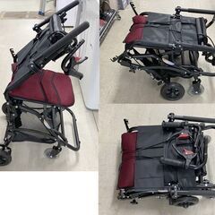 Nice Way10 車椅子 介助用 軽量 コンパクト 折りたたみ ノーパンクタイヤ ナイスウェイ 車いす 車イス 介護 福祉用具 札幌市 中央区 南12条店の画像
