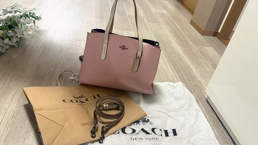 COACH コーチ トートバッグ ピンク レザー A4収納可