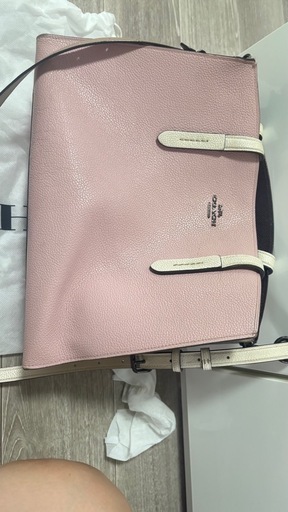 COACH コーチ トートバッグ ピンク レザー A4収納可