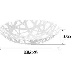 山崎実業(Yamazaki) フルーツボール ホワイト 約W26×D26×H4.5cm タワー tower お菓子入れ 果物 フルーツバスケット の画像