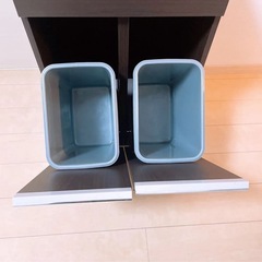 ニトリ 分別ペールカウンター キッチン 家具 台所 収納RTAカウンター ブラウン ダストボックス 完成品おしゃれゴミ 分別の画像