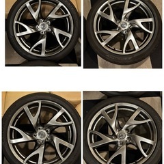 美品 バリ溝 タイヤ付 RAYZ Z34 中期 純正 オプション 19インチ ホイール 純正 低走行 ADVAN FLEVA YOKOHAMA 245/40r19 275/35r19の画像