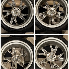 美品 バリ溝 タイヤ付 RAYZ Z34 中期 純正 オプション 19インチ ホイール 純正 低走行 ADVAN FLEVA YOKOHAMA 245/40r19 275/35r19の画像