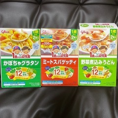【未開封】値下げするつもりありません 3箱セット グリコ 1歳から 幼児食 ミートスパゲティ 野菜煮込みうどんの画像