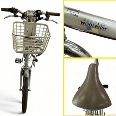 Woolrich ウールリッチ 折りたたみ自転車 6段変速 カゴ付き 通勤・通学にの画像