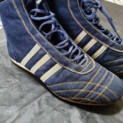 adidasデニムハイカットスニーカー24㌢の画像