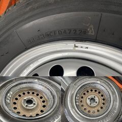 【BS BRIDGESTONE V600 165R14 LT 6PR】夏タイヤ【日産 ADバン 純正スチールホイール 14インチ 5J4HPCD100+40】　(STD005) の画像