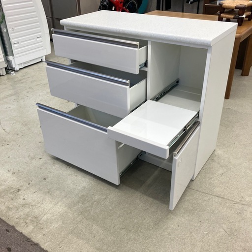 H2508-308 NITORI キッチンカウンター ホワイト 大理石風 キズ汚れ有り