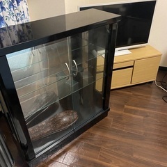 テレビ、電子レンジ、電気ストーブ、洗濯機、棚の画像