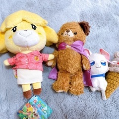 あつまれ どうぶつの森 しずえ ぬいぐるみ、その他くまぬいぐるみ、わんだふるプリキュア大福、くまのアイスクリーム まとめ売りの画像