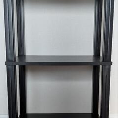 【本日限り】新品同様 不二貿易 オープンラック シェルフ 3段 幅47×奥行29.5×高さ75.7cm ブラウン ブラック 軽量 工具不要 組立商品 フィットの画像