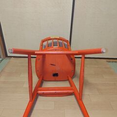 【レトロ】柏木工 木製 ベビーチャイルドチェア 赤の画像