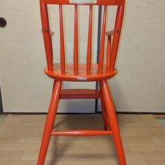 【レトロ】柏木工 木製 ベビーチャイルドチェア 赤の画像