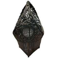 (中古)レトロ アンティーク 竹籠花入の画像