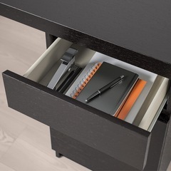 IKEA MALM デスク 140×65cm ブラックの画像